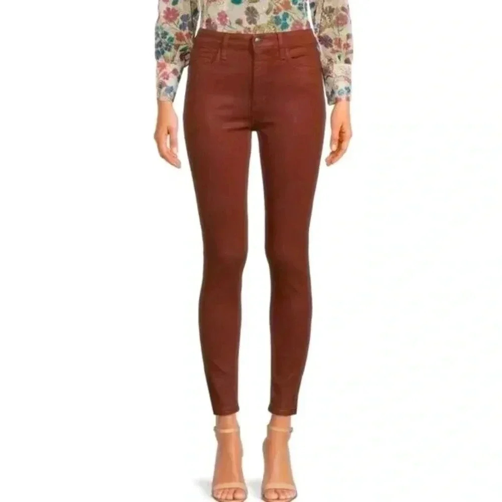 Joes Jeans High rise Skinny NWT Saddleback Coated Burnt Orange Pants Size 24